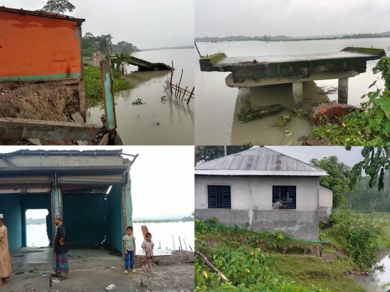 ভারি বর্ষণে লোহালিয়া নদীতে ভাঙ্গন: লঞ্চঘাট বিলীনের আশঙ্কা।