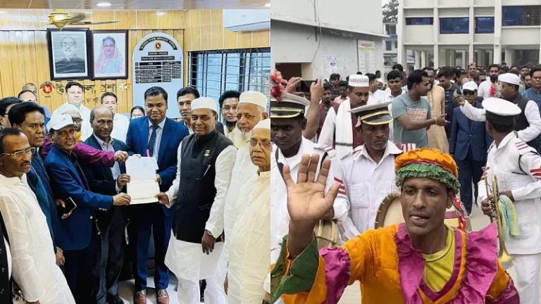 ঢাকঢোল পিটিয়ে মনোনয়নপত্র জমা দিলেন মহিবুর রহমান