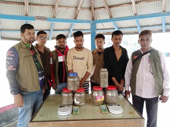 তালতলীতে গাঁজাসহ পিতা পুত্র আটক