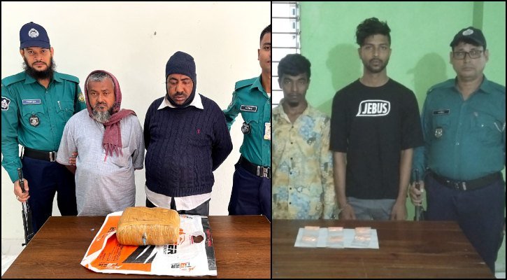 বরিশালে ইয়াবা-গাঁজাসহ ৪ কারবারি আটক