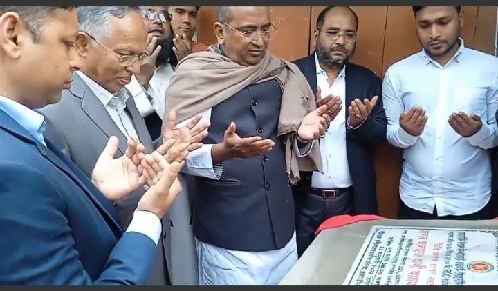 ভোলার বোরহানউদ্দিনে ব্রিজ নির্মাণ কাজের ভিত্তিপ্রস্তর স্থাপন