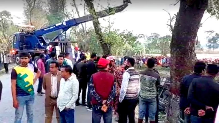 পটুয়াখালীতে বাস খাদে পড়ে নিহত তিন, আহত আট