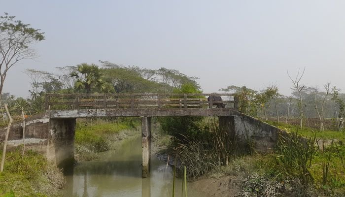 সংযোগ সড়ক নেই, ক্ষেতের মাঝে সেতু