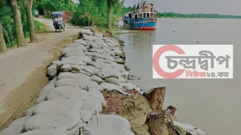 বাঁধের ভাঙন ঠেকাতে পারছে না জিও ব্যাগ