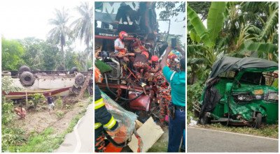 মহাসড়কে দুর্ঘটনায় ঢাকা-পটুয়াখালী রুটে যাত্রীদের মাঝে আতঙ্ক