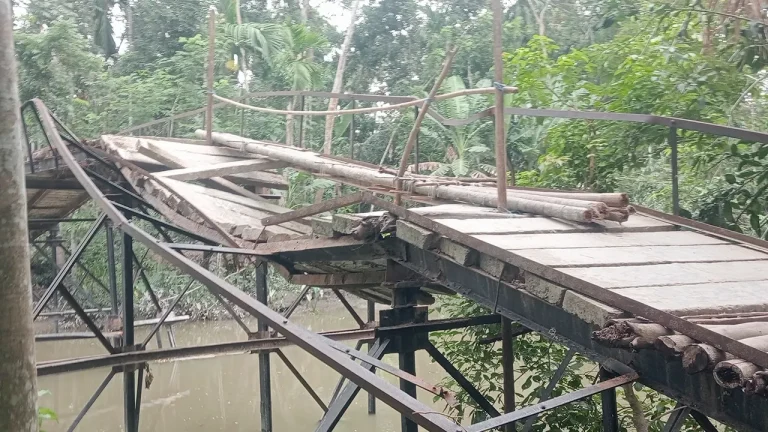 বরিশালে সেতু পার হতে হয় প্রাণ হাতে নিয়ে