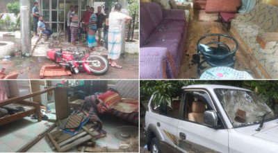 বরিশালে জাপার রুহুল আমিনের বাড়িতে হামলা-ভাঙচুর