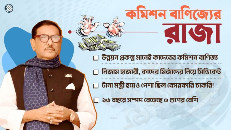 উন্নয়ন প্রকল্পে কমিশন বাণিজ্যের কারিগর ওবায়দুল কাদের