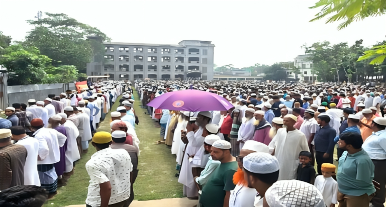 বাউফলে জামায়াত নেতার জানাজায় জনতার বিশাল উপস্থিতি
