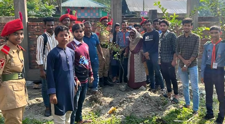 বাউফল সরকারি কলেজে ছাত্রদলের বৃক্ষরোপণ কর্মসূচি