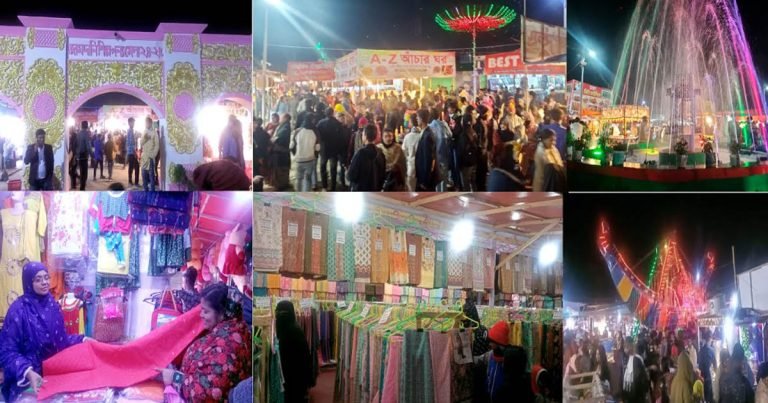 বরিশালে দর্শনার্থীদের উপচে পড়া ভিড়, জমে উঠেছে জামদানি শিল্প পণ্যমেলা