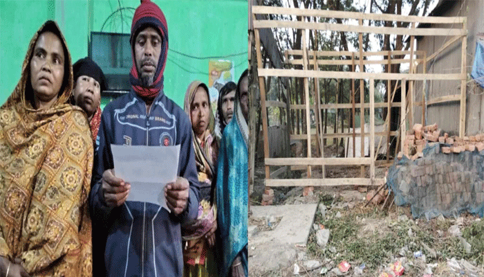 আমতলীতে আদালতের আদেশ অমান্য করে ঘর উত্তোলন