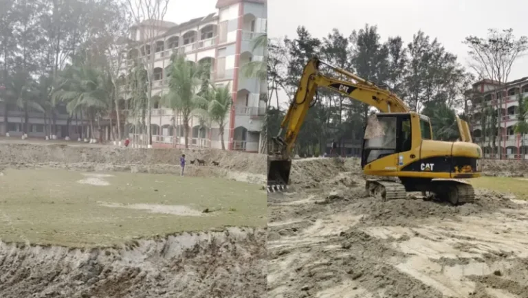 গলাচিপায় বিদ্যালয়ের মাঠে মাটি খনন, ক্ষোভে ফুঁসছে শিক্ষার্থী ও অভিভাবকরা