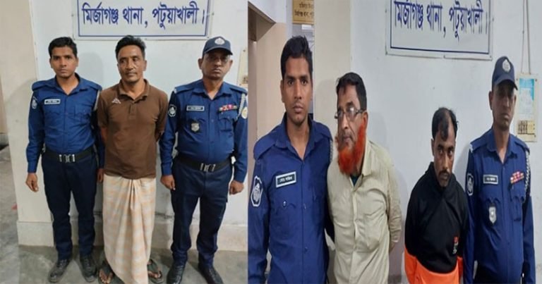 মির্জাগঞ্জে পুলিশের অভিযানে যুবলীগ ও শ্রমিক লীগ নেতাসহ গ্রেপ্তার ৫