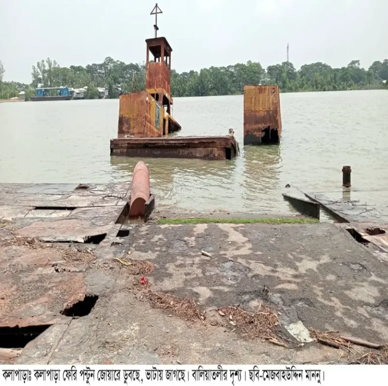 কলাপাড়ায় ফেরির অব্যবস্থাপনা: কেটে বিক্রি হচ্ছে সরকারি মালামাল