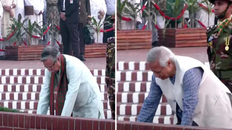স্মৃতিসৌধে রাষ্ট্রপতি ও প্রধান উপদেষ্টার শ্রদ্ধা