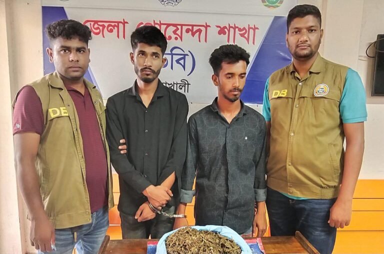 পটুয়াখালীতে গাঁজাসহ দুই মাদক কারবারি গ্রেফতার