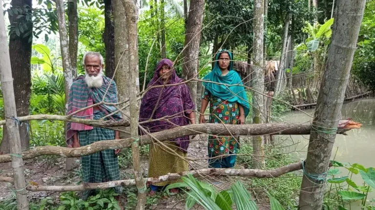 পিরোজপুরে রাস্তা কেটে খাল, বয়োবৃদ্ধসহ সাত পরিবার অবরুদ্ধ