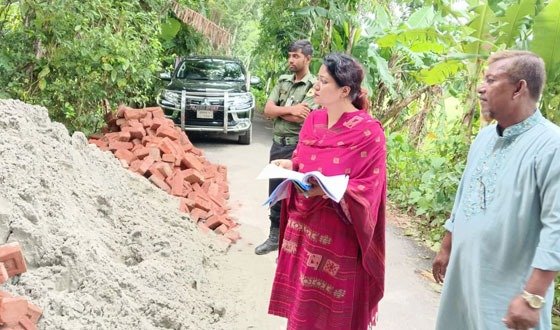 উন্নয়ন কাজ পরিদর্শনে ইউএনও, সন্তোষজনক না হলেই বিল বন্ধ
