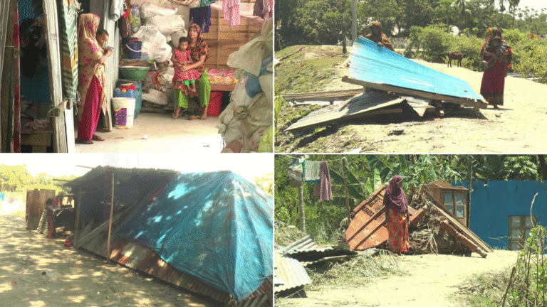 বেড়িবাঁধ সংস্কারে ঘর হারিয়ে আশ্রয়হীন আড়াইশ পরিবার