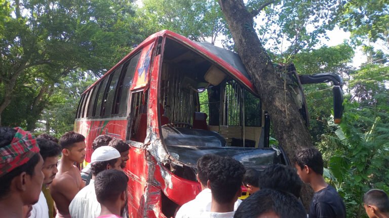 ঢাকা-বরিশাল মহাসড়কে দুই বাসের মুখোমুখি সংঘর্ষে আহত ১৫