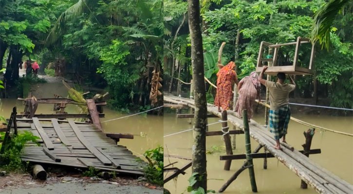পাথরঘাটায় ঝুঁকিতে ৩৯ সেতু, দুর্ভোগে লাখো মানুষ