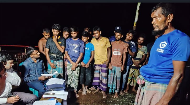 বরগুনায় নিষেধাজ্ঞা অমান্য করে ইলিশ শিকার, ১৩ জেলের কারাদণ্ড