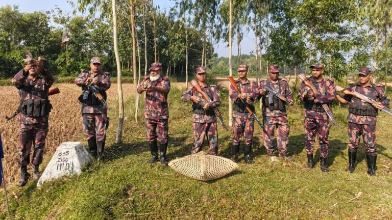 পরশুরামে বিজিবির ধাওয়া, খাঁচাবন্দী ৯০টি পাখি ফেলে পালালেন যুবক