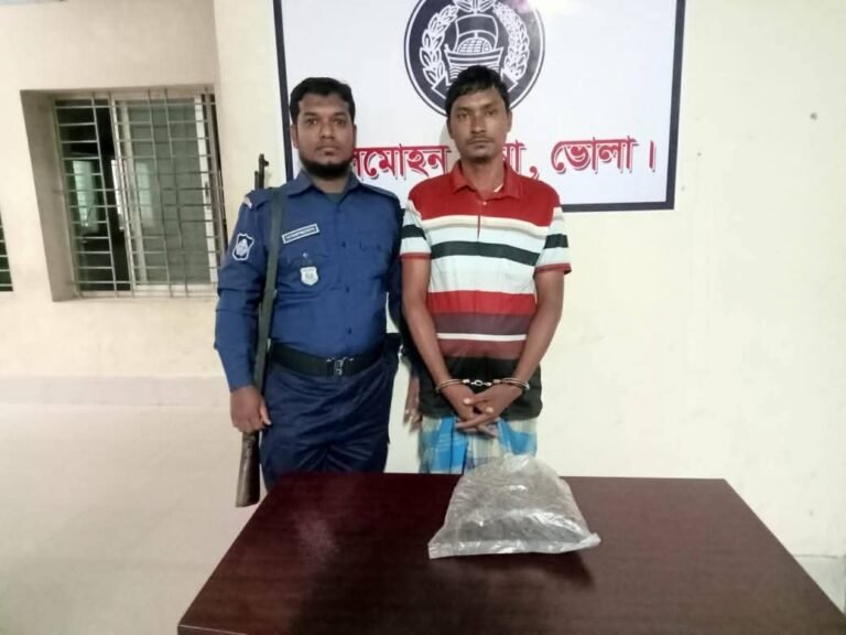 লালমোহনে ৫শত গ্রাম গাঁজাসহ মিজান নামের একজন আটক