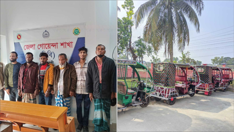 মহিপুরে অটোরিকশা ছিনতাই: আন্তঃজেলা চক্রের ৭ সদস্য গ্রেফতার