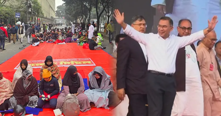 হাদির কবর জিয়ারতে তারেক রহমান, আজিজ মার্কেটের সামনে অবস্থান ইনকিলাব মঞ্চের