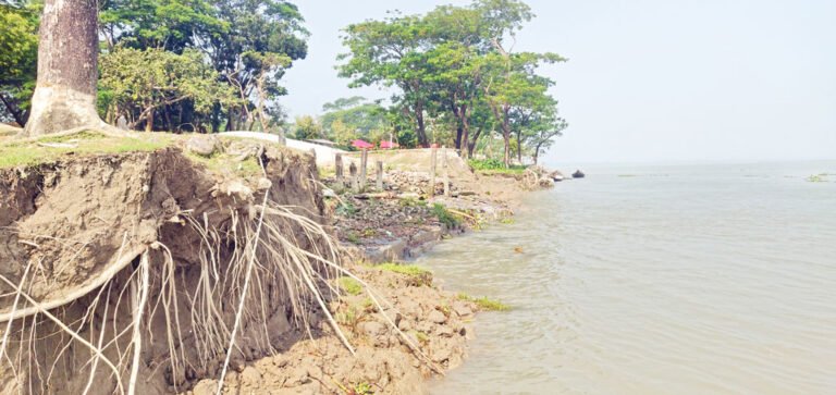 বরগুনায় নদীভাঙন: সরকারি আবাসন ও খাদ্যগুদাম ঝুঁকিতে