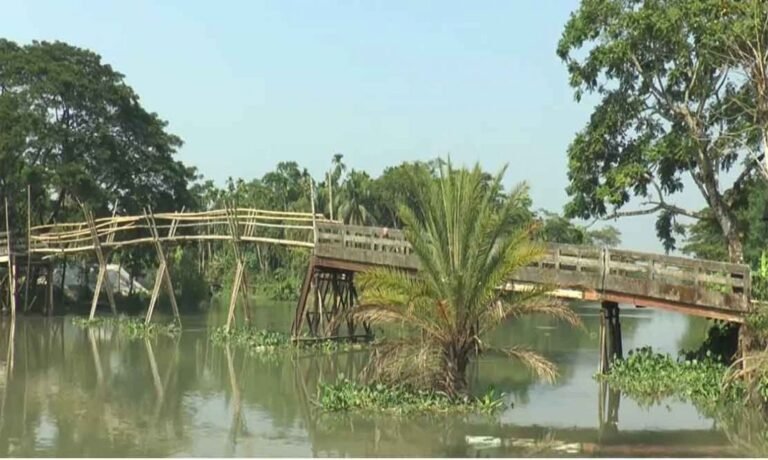 ঝালকাঠির সন্ধ্যা নদীর আয়রন ব্রিজ ভেঙে, বিপাকে শিক্ষার্থী ও মানুষ