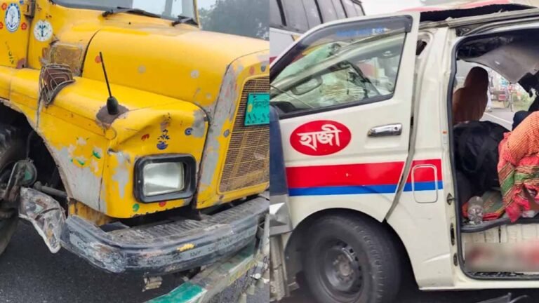 ভাঙ্গায় ট্রাক-অ্যাম্বুলেন্স সংঘর্ষে ভাই-বোনসহ প্রাণ গেল ৩ জনের