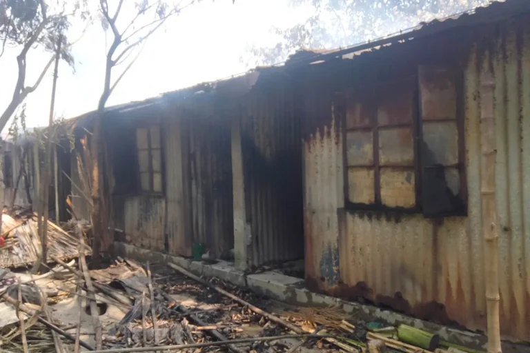 বাবুগঞ্জে আগুনে আশ্রয়ণ প্রকল্পের ১০ ঘর ভস্মীভূত